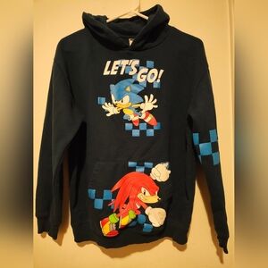 Blue Hoodie with Sonic and Knuckles Design